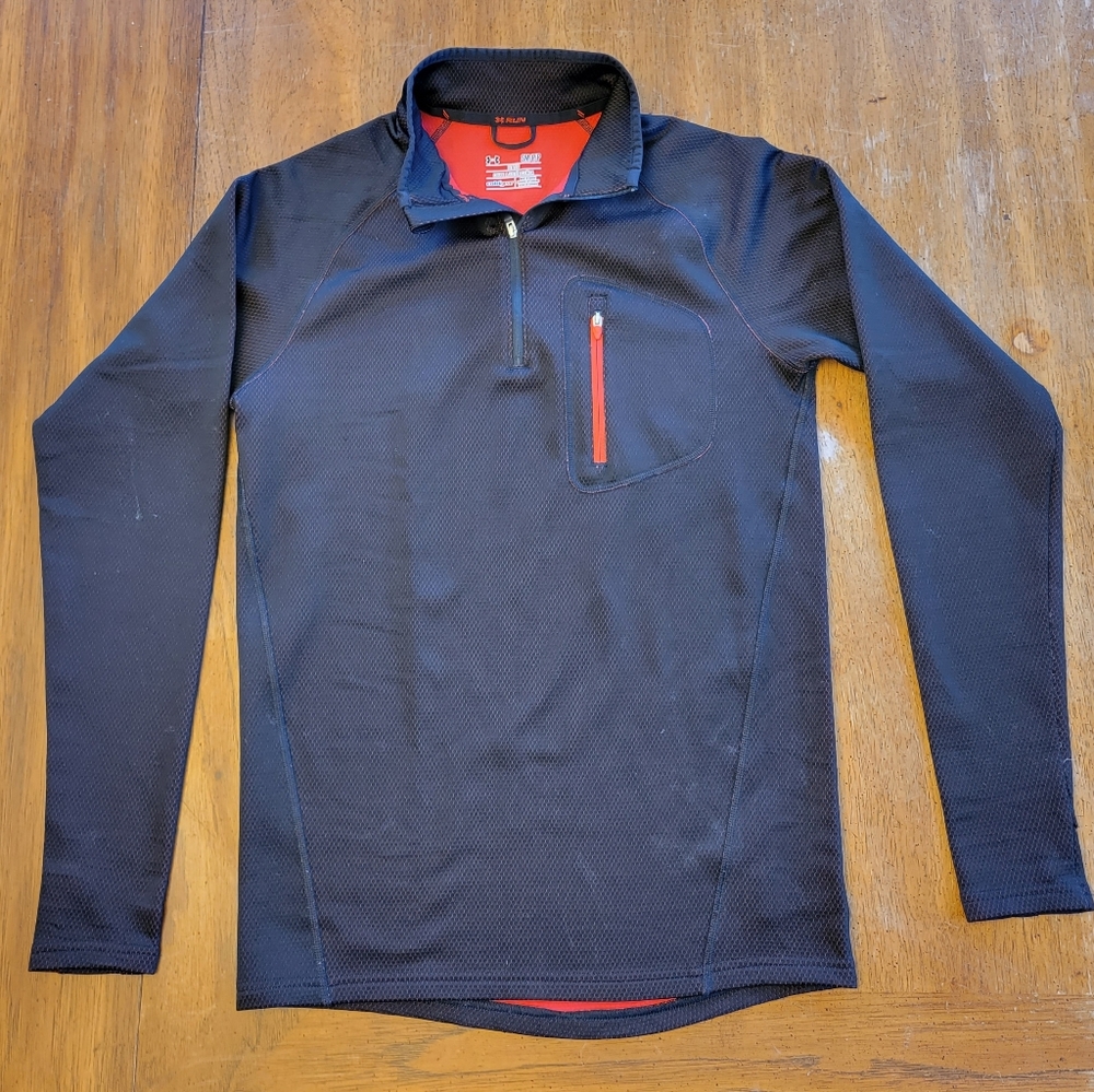 Under Armour Men's Red & Black Half-Zip Pullover - Size Small